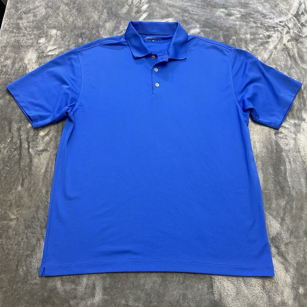 Nike Golf Polo Men’s Sz.XL Blue Short Sleeve DriFit Lightweight Shirt Casual